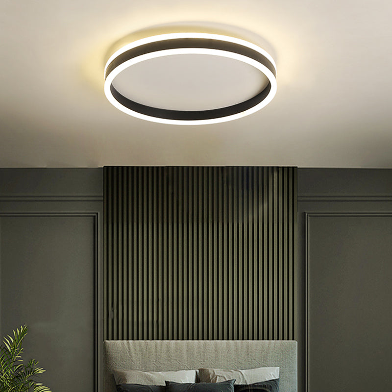 Forma geometrica in metallo Luce del soffitto a fiuto moderno 1 illuminazione a montaggio a filo in nero