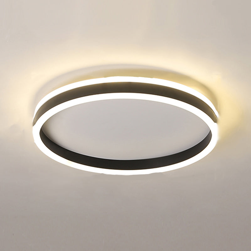 Forma geometrica in metallo Luce del soffitto a fiuto moderno 1 illuminazione a montaggio a filo in nero