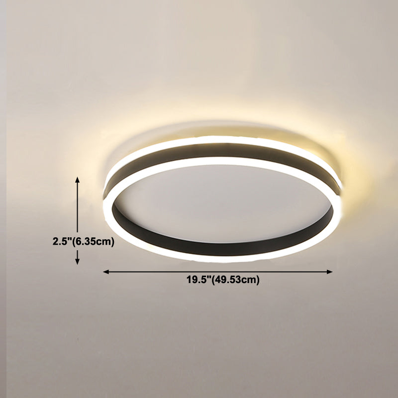 Forma geometrica in metallo Luce del soffitto a fiuto moderno 1 illuminazione a montaggio a filo in nero