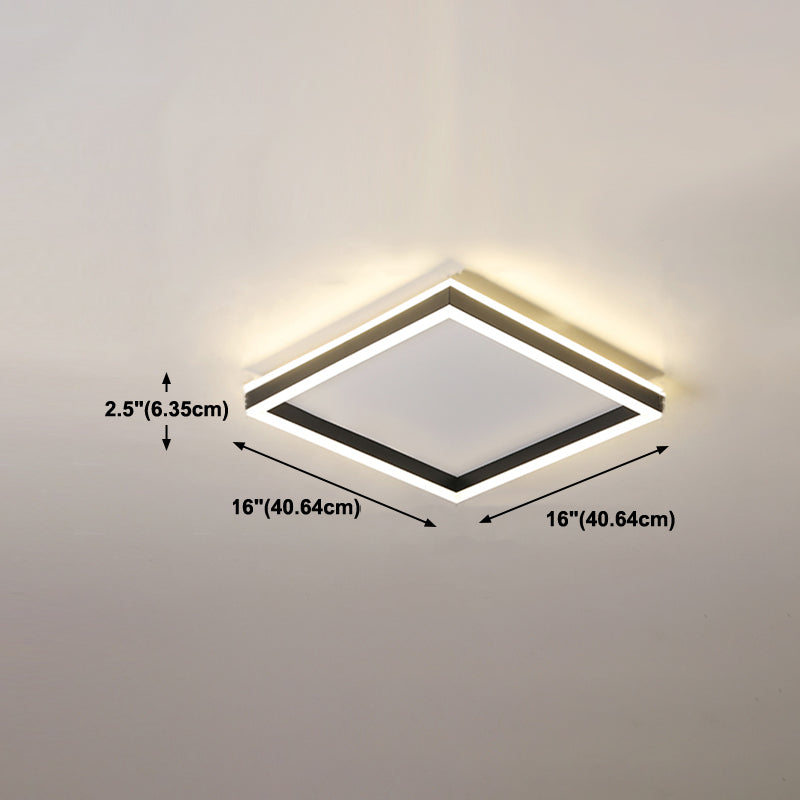 Forma geometrica in metallo Luce del soffitto a fiuto moderno 1 illuminazione a montaggio a filo in nero