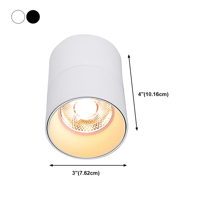 Modern Style Cylinder Shape Ceiling Fixture Metal 1 Light Ceiling Mounted Light