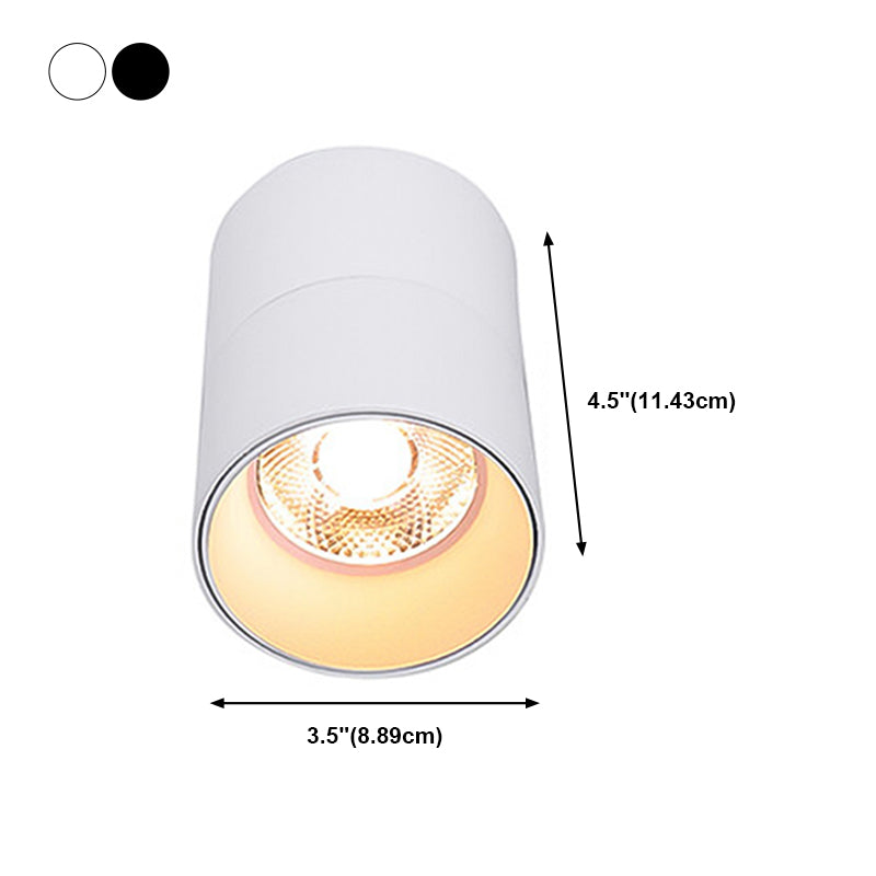 Modern Style Cylinder Shape Ceiling Fixture Metal 1 Light Ceiling Mounted Light