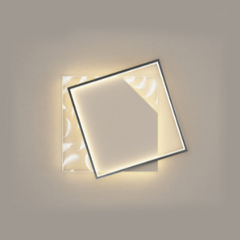 Square Bedroom Ceiling Light Acrylic Nordic LED Feather Flush Mount Light