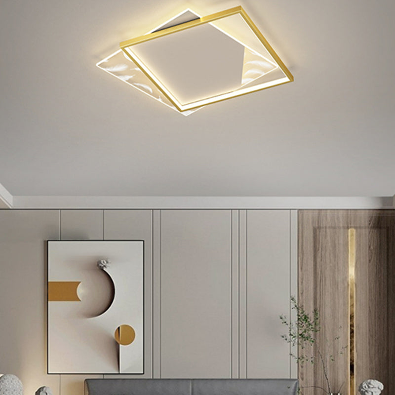 Luce a soffitto camera da letto quadrato acrilico a led nordico piuma a filo