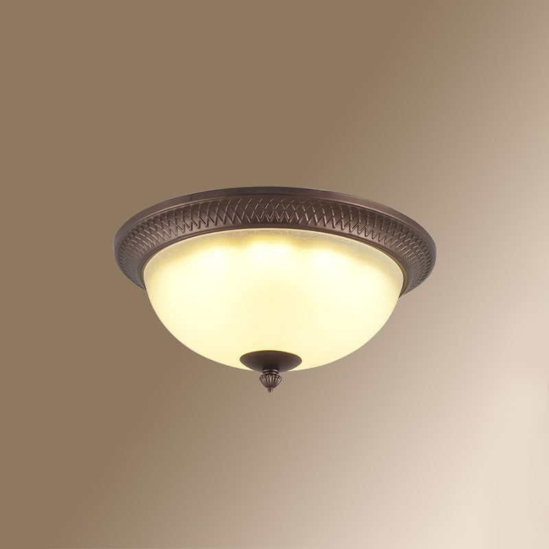 Klassieke LED -spoeling gemonteerde lamp wit glazen plafondlicht voor slaapkamer