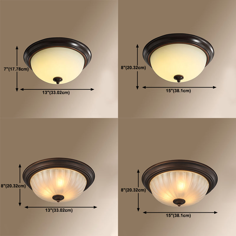 Klassieke LED -spoeling gemonteerde lamp wit glazen plafondlicht voor slaapkamer