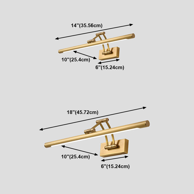 Amerikaans messing ijdelheid licht rechte LED verstelbaar spiegellicht voor badkamer