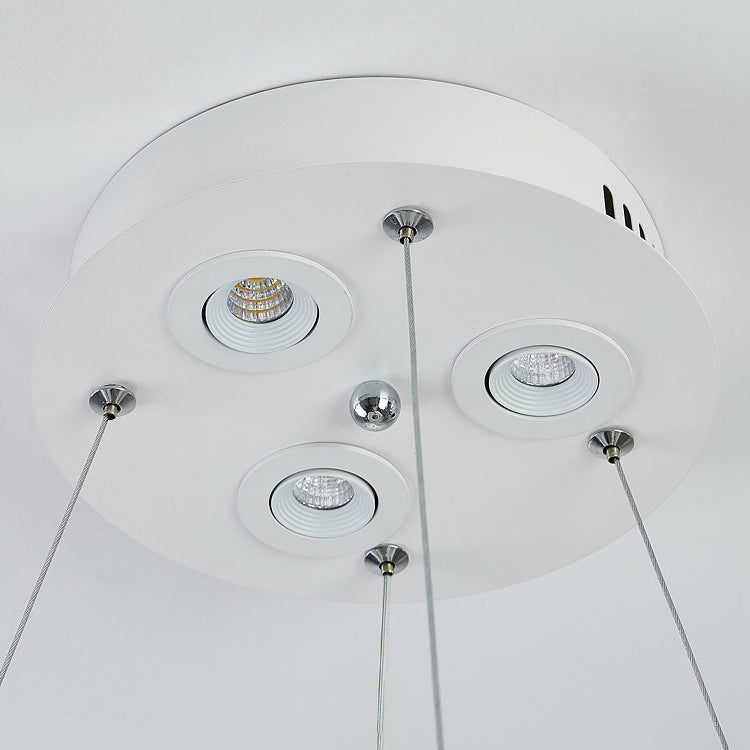 Lumières de lustre circulaire moderne luminaire de lustre en plumes en blanc