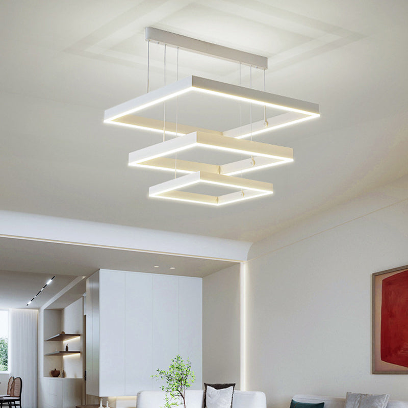 Lustre en couches modernes Pendentif en aluminium LED pour le salon