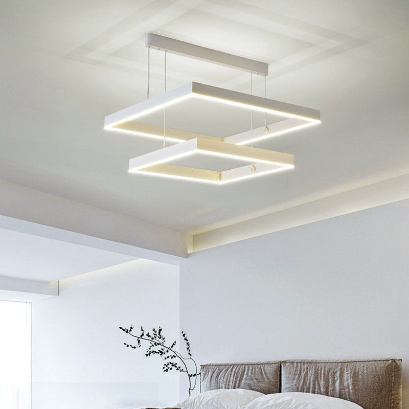 Lustre en couches modernes Pendentif en aluminium LED pour le salon