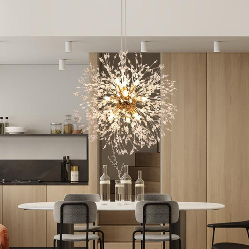 Globe Shape Chandelier Nordic Style Fireflies Chandelier Light pour le salon