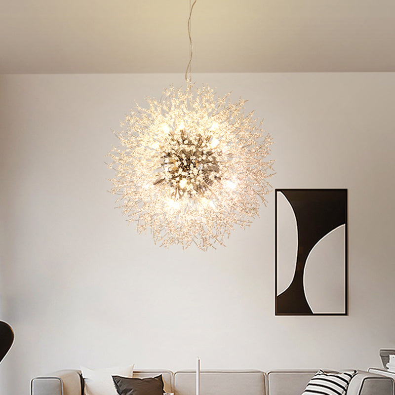 Globe Shape Chandelier Nordic Style Fireflies Chandelier Light pour le salon