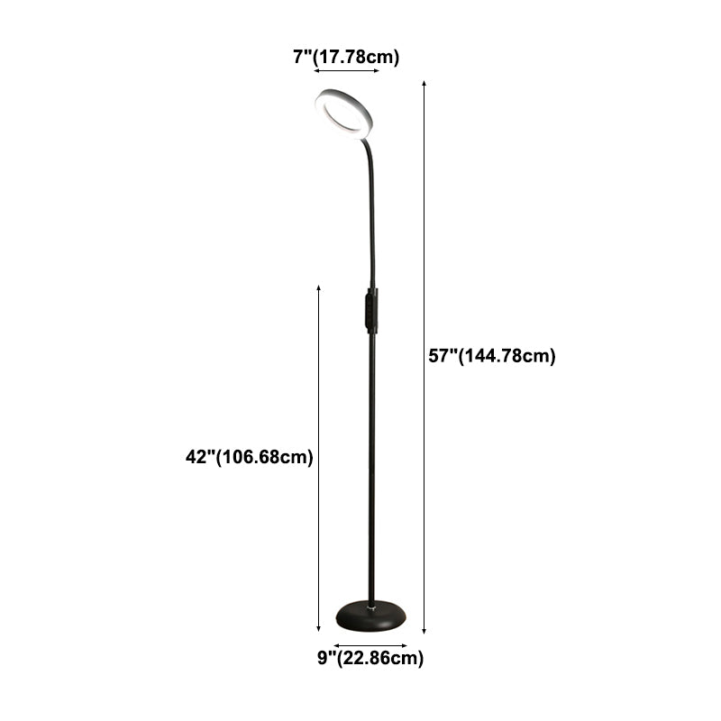 Moderne Bodenlicht 1-Licht-LED-Bodenbodenlampe mit Acrylschatten für Schlafzimmer