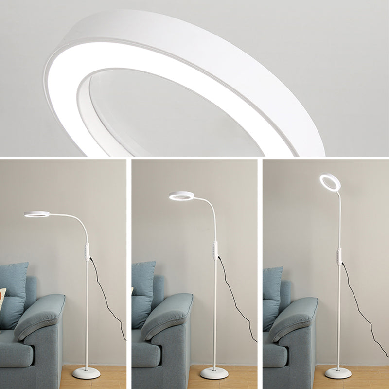 Moderne Bodenlicht 1-Licht-LED-Bodenbodenlampe mit Acrylschatten für Schlafzimmer