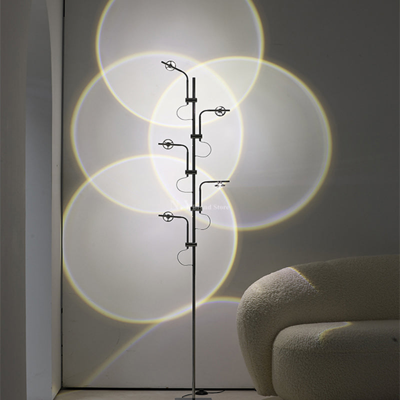 Modern Floor Light Multi Lights LED Floor Standing Light with Glass Shade for Bedroom