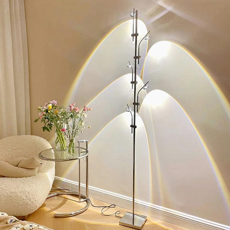 Modern Floor Light Multi Lights LED Floor Standing Light with Glass Shade for Bedroom