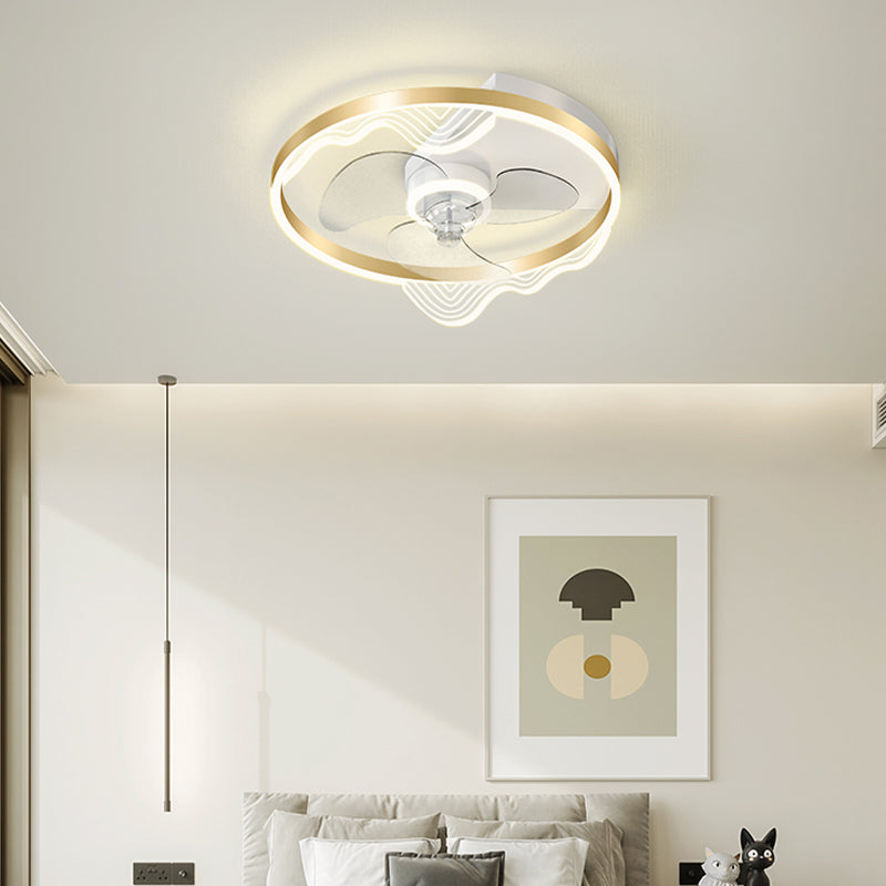 Modern Style Ceiling Fan Lighting Metal 1 Light Ceiling Fan Light for Living Room