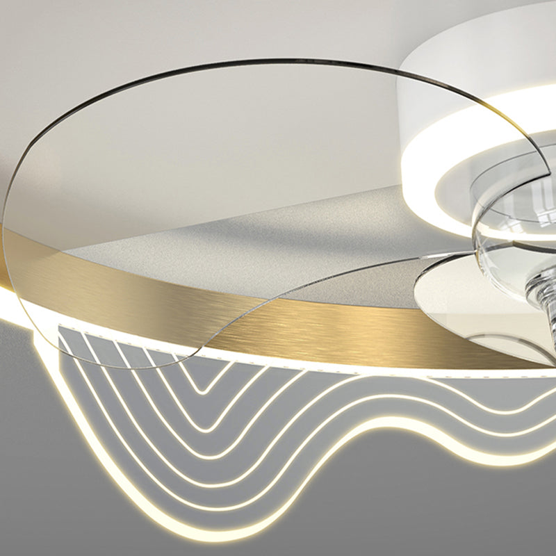Luce ventilatore a soffitto in stile moderno in metallo 1 ventola del soffitto luce per soggiorno