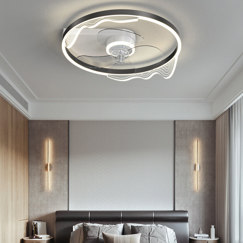 Modern Style Ceiling Fan Lighting Metal 1 Light Ceiling Fan Light for Living Room