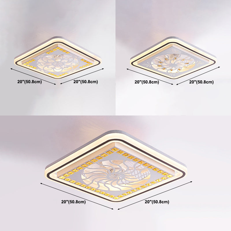 Moderne Deckenlüftungslampe LED -Kristall Deckenmontage Licht mit Acrylschatten