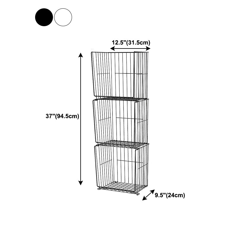 Black and White Industrial Bookshelf Iron Bookshelf with Caster Wheels