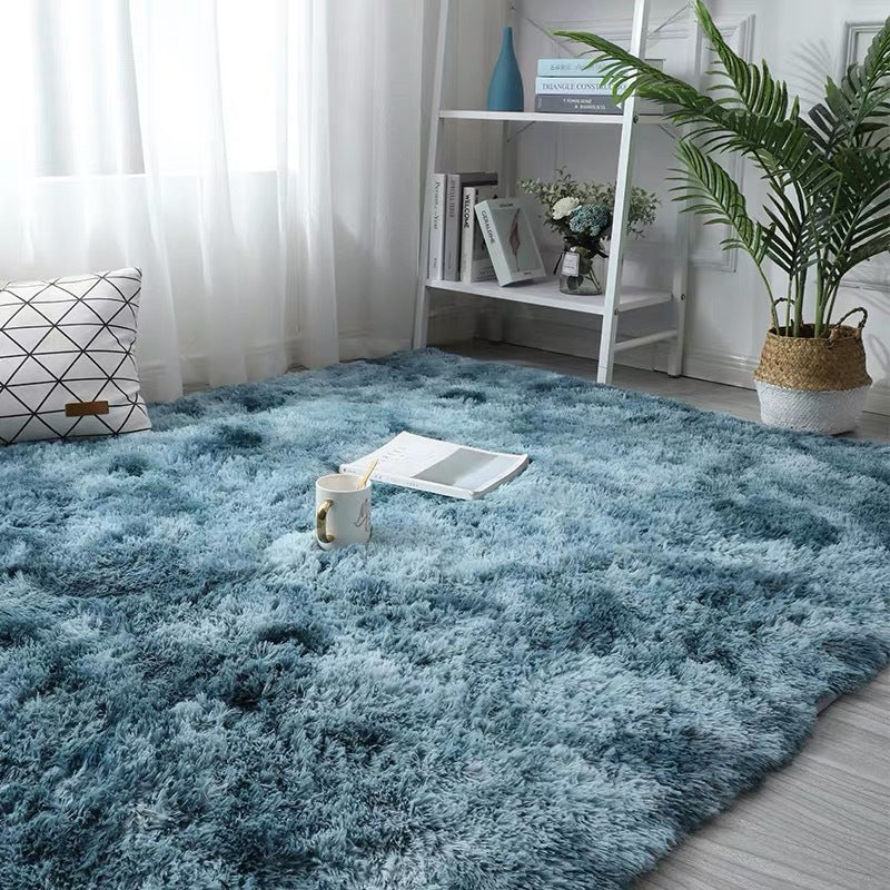 Light Gray Casual Rug Polyester Tie-dye Rug Washable Rug for Home Decor