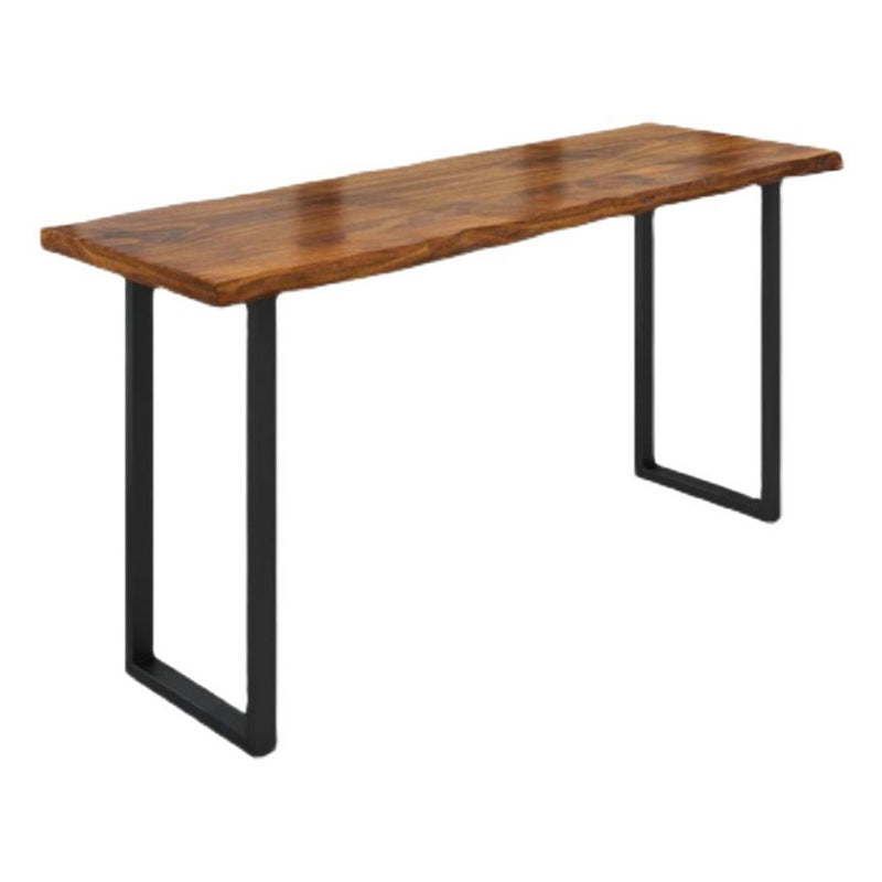 Pine Wood Bar Dining Table Industrial Bar Dining Table with Sled Base in Black