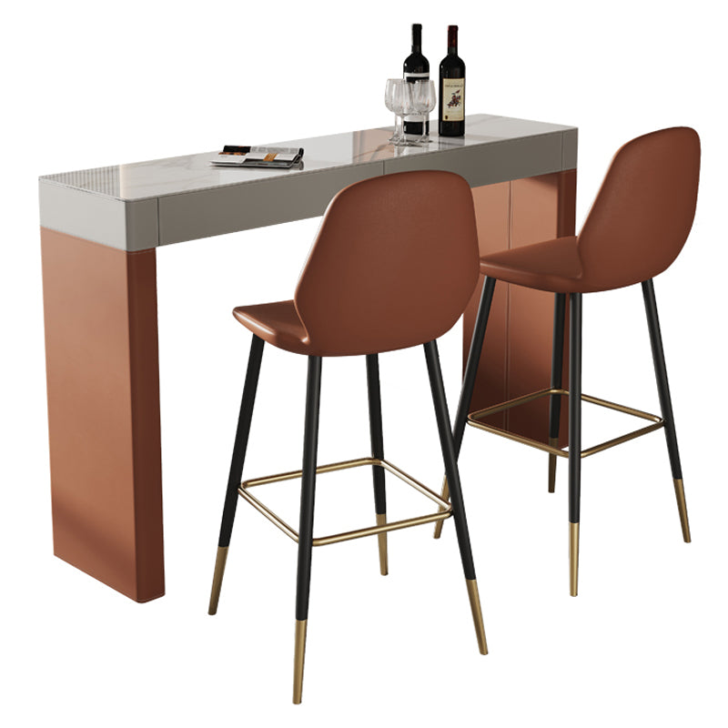 Contemporary Rectangle Bar Counter Table Sintered Stone Dining Table for Kitchen