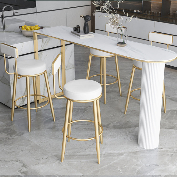 Stone Bar Dining Table Contemporary Bar Table with Sled Base