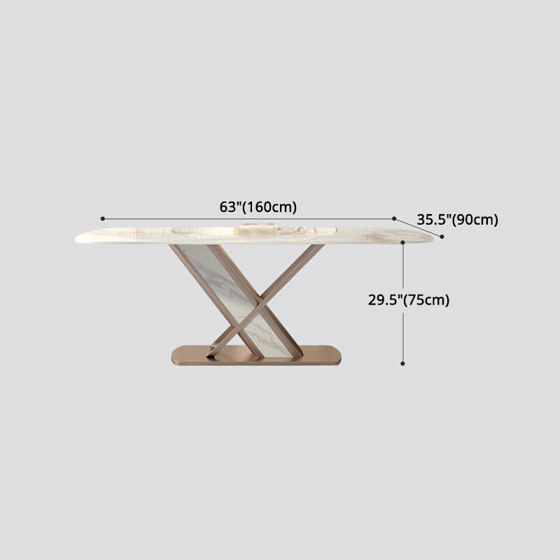 Luxury Sintered Stone Top Dining Set Rectangle 1/2/5/6/7 Pieces Kitchen Table with Chairs