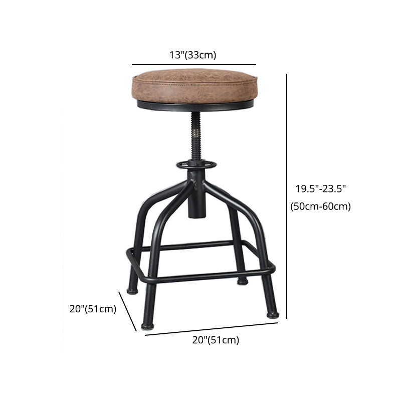 Industrial Dining Chair Adjustable Height Chair with Metal Legs