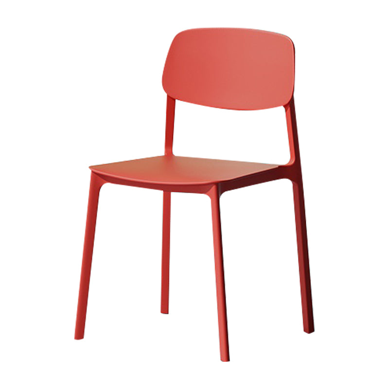 Nordic Style Open Back Dining Side Chair for Home Plastic Dining Armless Chair