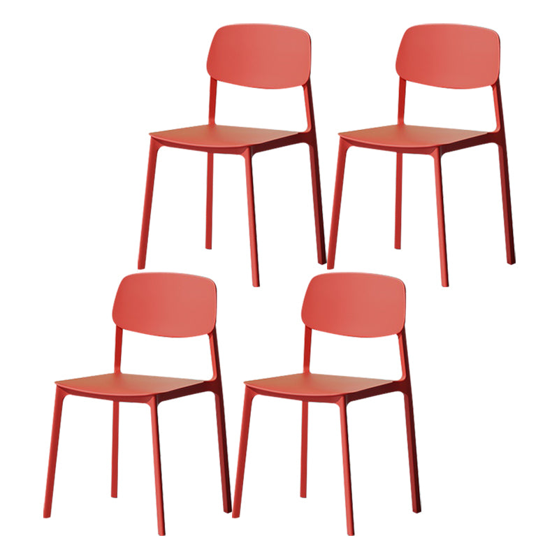 Nordic Style Open Back Dining Side Chair for Home Plastic Dining Armless Chair