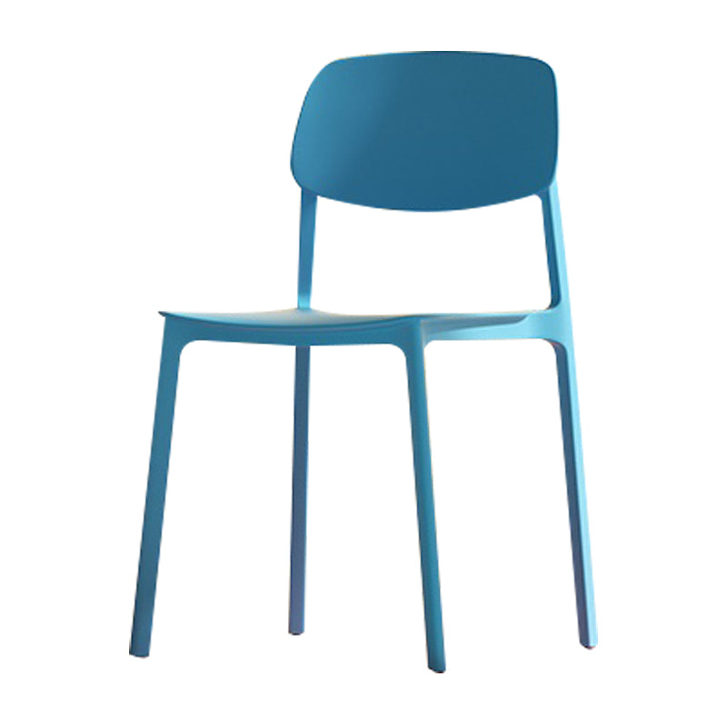 Nordic Style Open Back Dining Side Chair for Home Plastic Dining Armless Chair