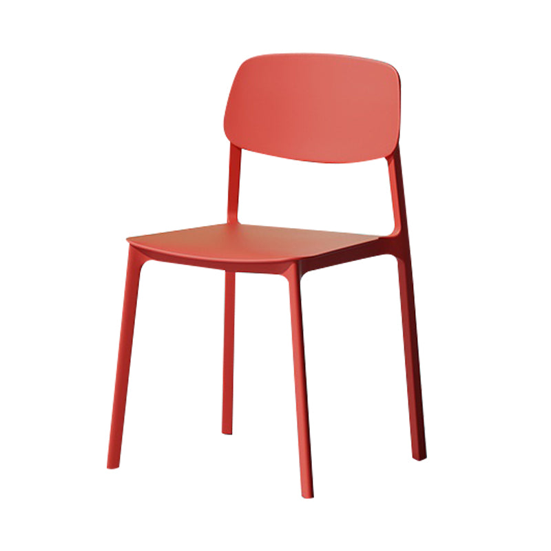 Nordic Style Open Back Dining Side Chair for Home Plastic Dining Armless Chair