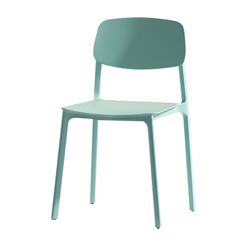 Nordic Style Open Back Dining Side Chair for Home Plastic Dining Armless Chair