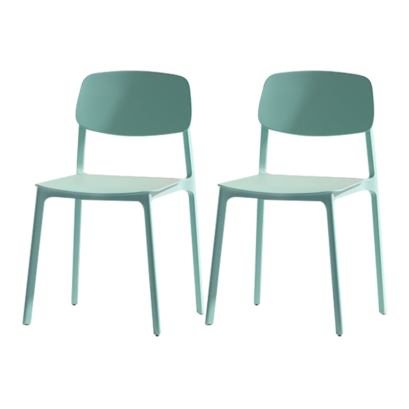 Nordic Style Open Back Dining Side Chair for Home Plastic Dining Armless Chair