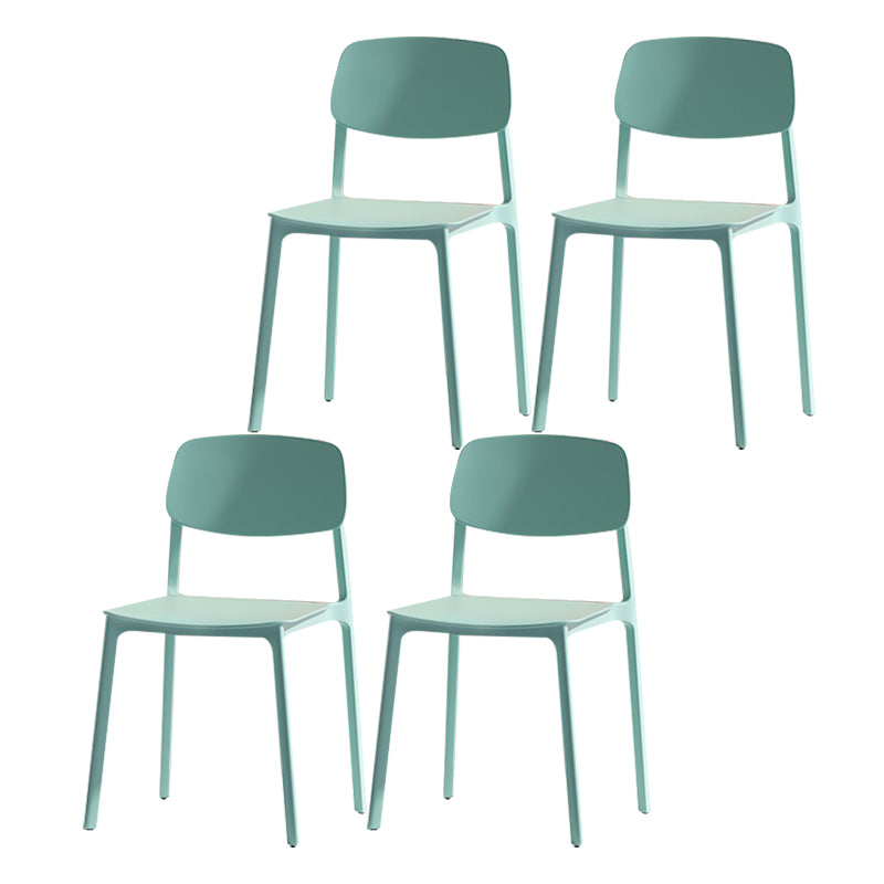 Nordic Style Open Back Dining Side Chair for Home Plastic Dining Armless Chair