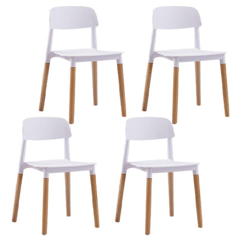 Wood Scandinavian Kitchen Dining Room Chair Open Back Side Chair