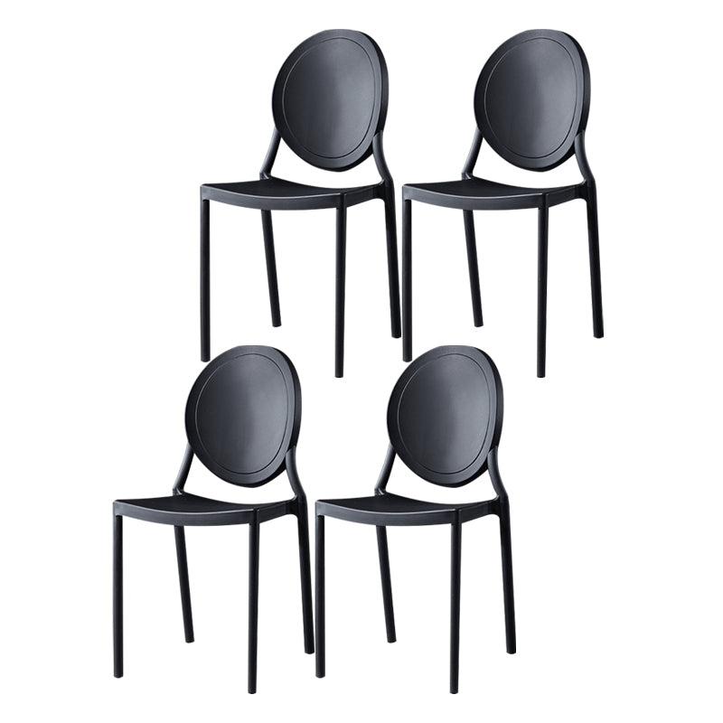 Nordic Glam Style Chair Kitchen Armless Chair with Plastic Legs