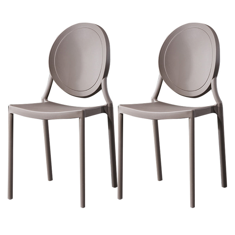 Nordic Glam Style Chair Kitchen Armless Chair with Plastic Legs