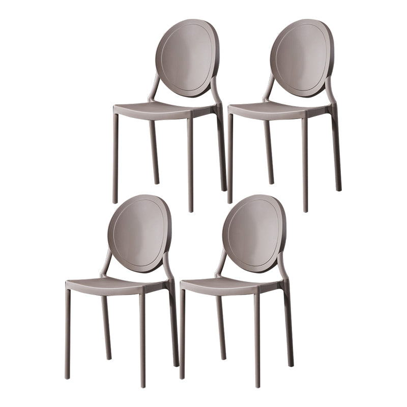 Nordic Glam Style Chair Kitchen Armless Chair with Plastic Legs