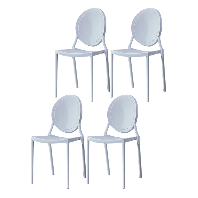 Nordic Glam Style Chair Kitchen Armless Chair with Plastic Legs