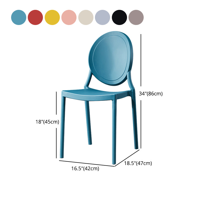 Nordic Glam Style Chair Kitchen Armless Chair with Plastic Legs