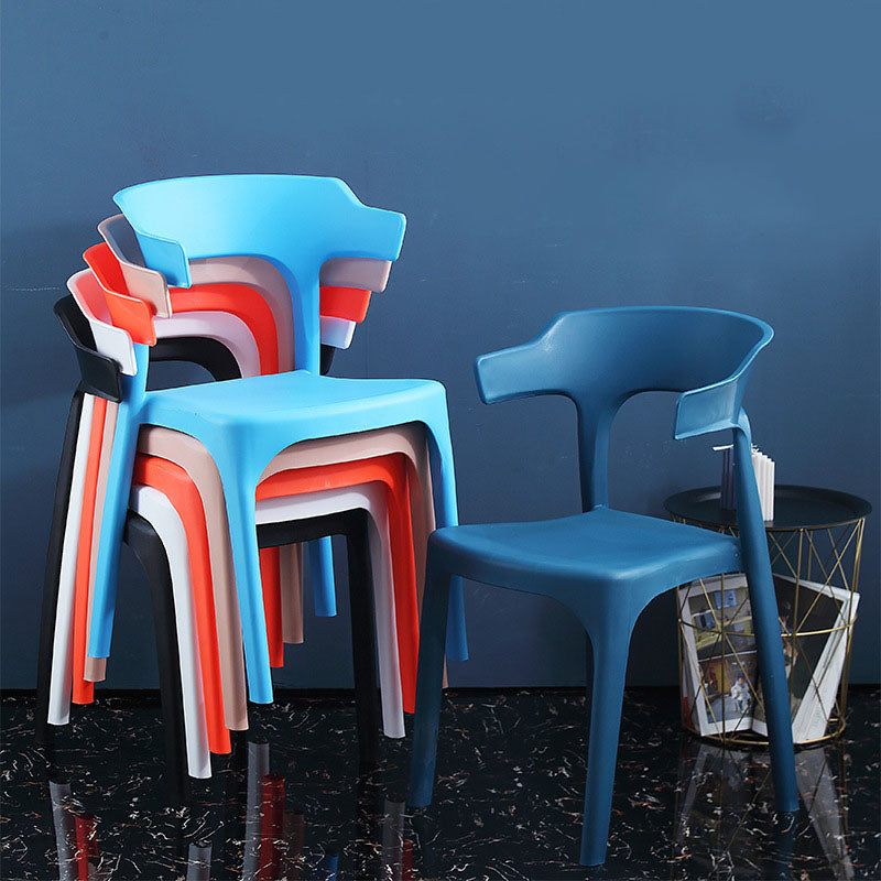 Contemporary Style Chair Kitchen Armless Chair with Plastic Legs