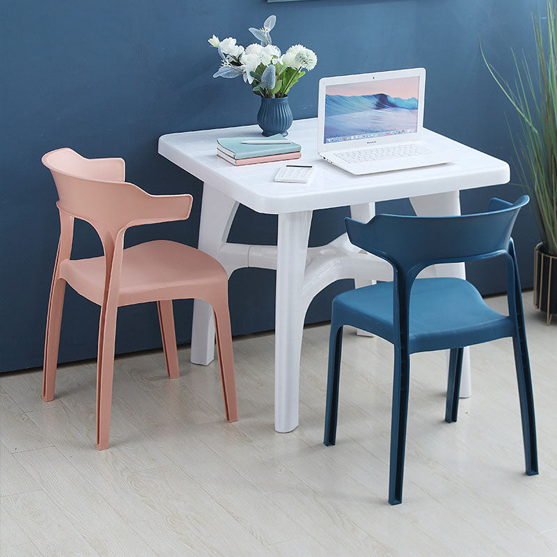 Contemporary Style Chair Kitchen Armless Chair with Plastic Legs