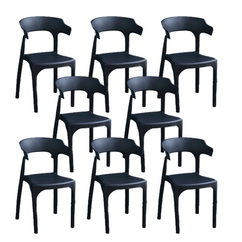 Contemporary Style Chair Kitchen Armless Chair with Plastic Legs