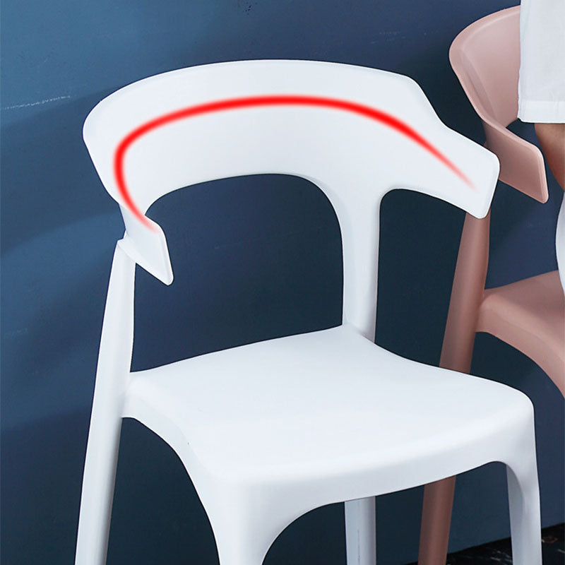 Contemporary Style Chair Kitchen Armless Chair with Plastic Legs