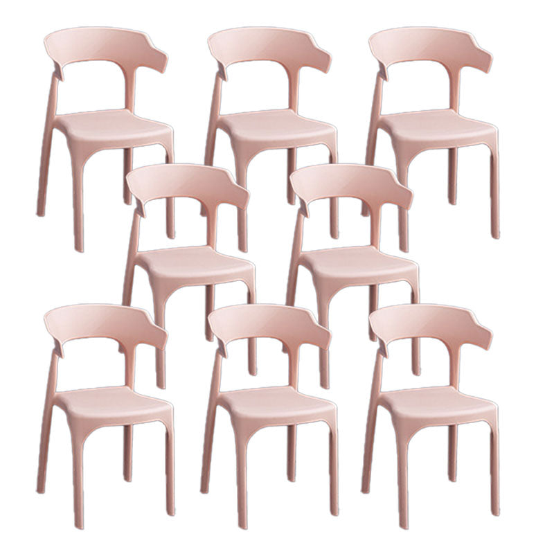 Contemporary Style Chair Kitchen Armless Chair with Plastic Legs