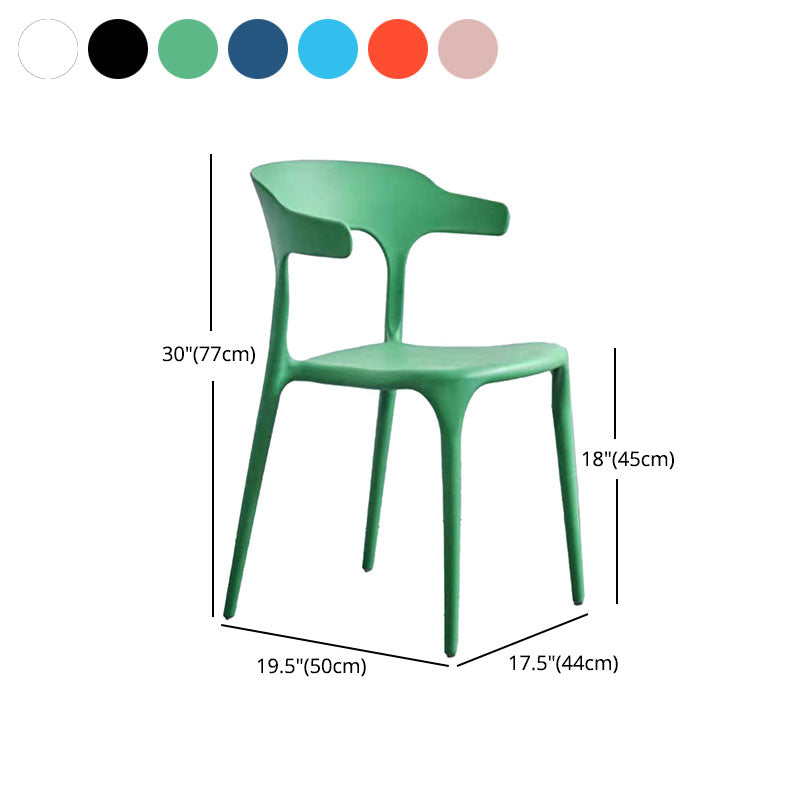 Contemporary Style Chair Kitchen Armless Chair with Plastic Legs